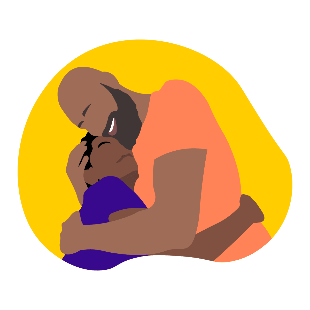 Illustration of two people hugging